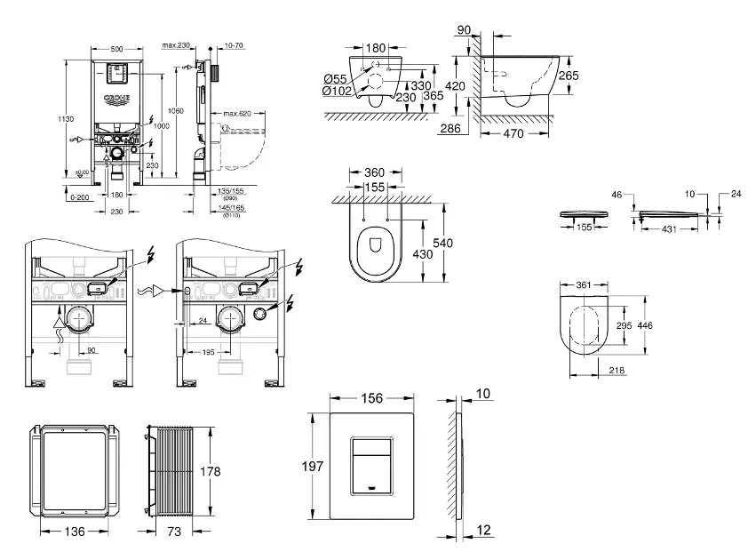 Grohe - Rapid SLX - Fali WC szett - SANI11BB4116 – 2. kép