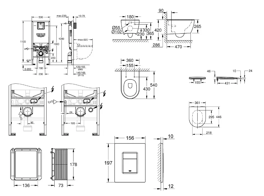 Grohe - Rapid SLX - Fali WC szett - SANI11BB4117 – 2. kép