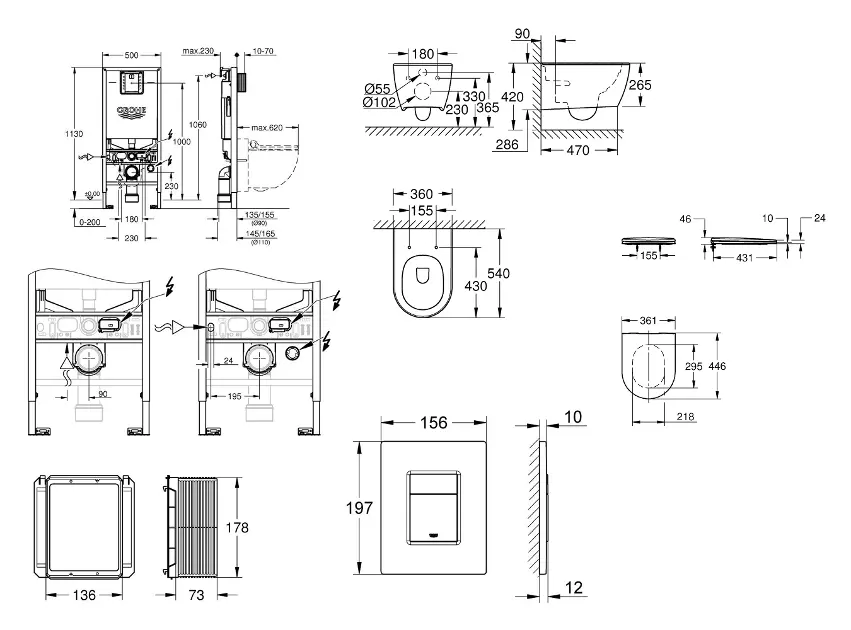 Grohe - Rapid SLX - Fali WC szett - SANI11BB4118 – 2. kép