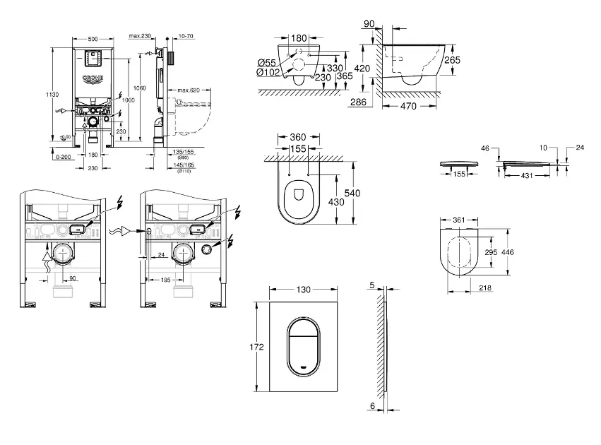 Grohe - Rapid SLX - Fali WC szett - SANI11BB4119 – 2. kép