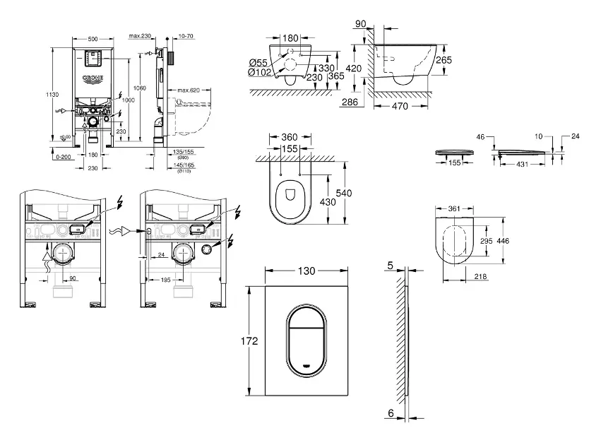 Grohe - Rapid SLX - Fali WC szett - SANI11BB4120 – 2. kép