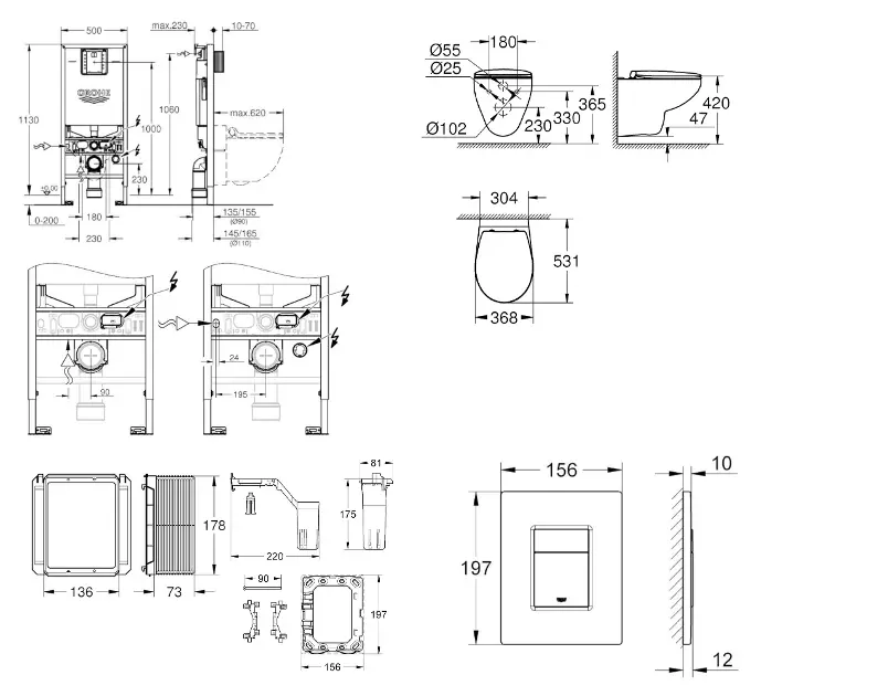 Grohe - Rapid SLX - Fali WC szett - SANI11BB4142 – 2. kép