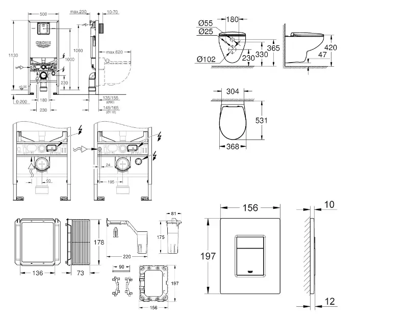 Grohe - Rapid SLX - Fali WC szett - SANI11BB4143 – 2. kép
