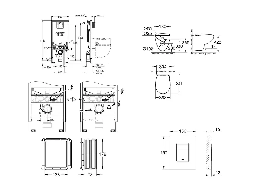 Grohe - Rapid SLX - Fali WC szett - SANI11BB5101 – 2. kép