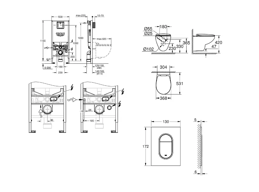 Grohe - Rapid SLX - Fali WC szett - SANI11BB5103 – 2. kép
