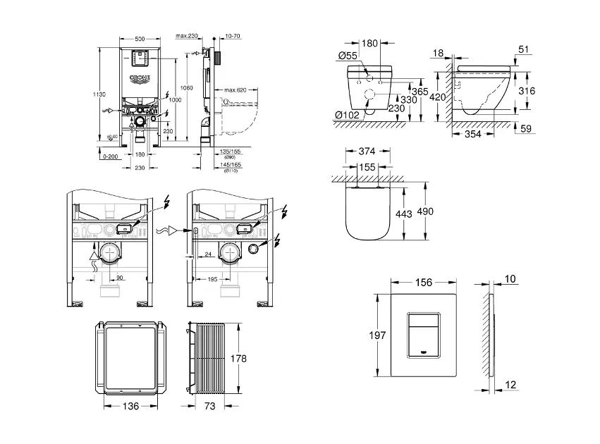 Grohe - Rapid SLX - Fali WC szett - SANI11BB5104 – 2. kép