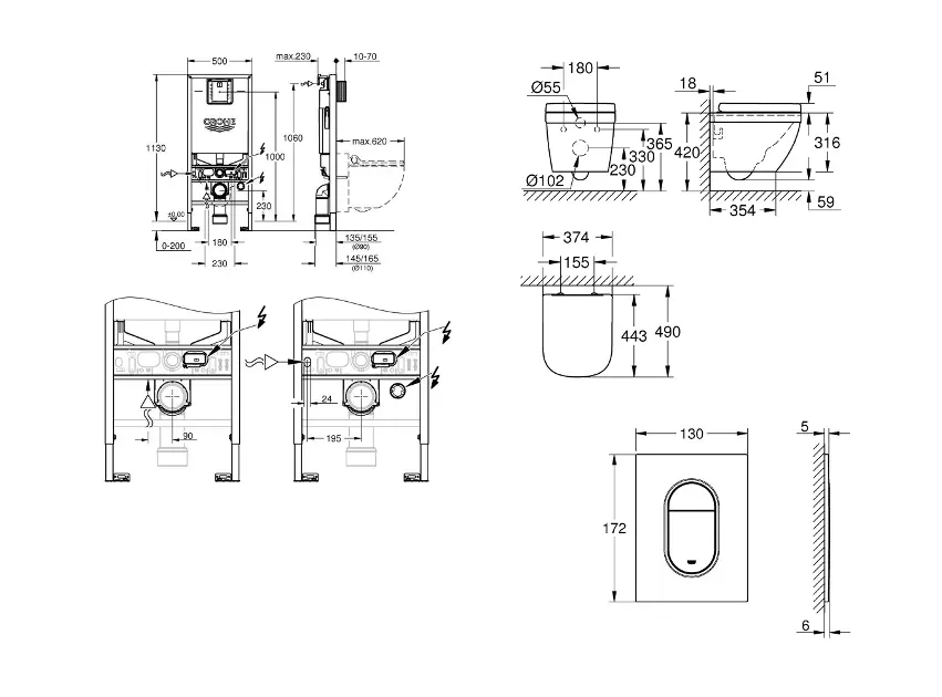 Grohe - Rapid SLX - Fali WC szett - SANI11BB5106 – 2. kép