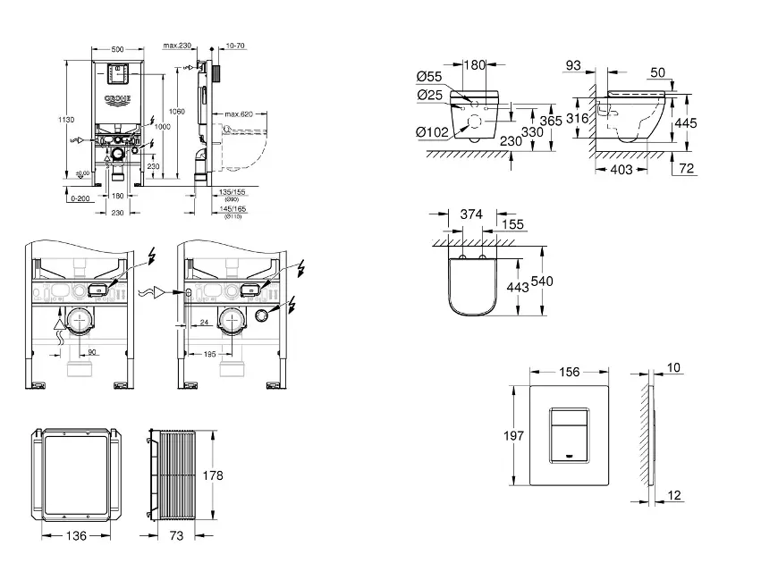 Grohe - Rapid SLX - Fali WC szett - SANI11BB5108 – 2. kép