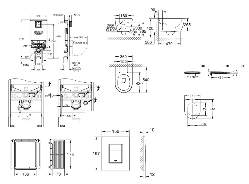 Grohe - Rapid SLX - Fali WC szett - SANI11BB5110 – 2. kép