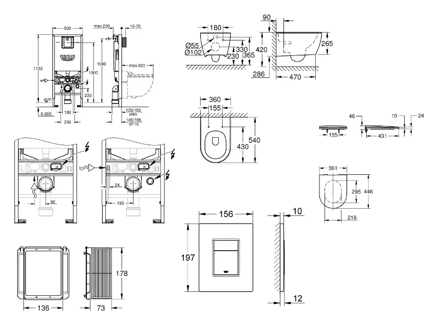 Grohe - Rapid SLX - Fali WC szett - SANI11BB5111 – 2. kép