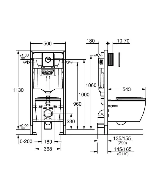 Grohe - Start Round - Fali WC szett - 103846SH00 – 2. kép