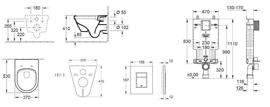Grohe - Uniset - Fali WC szett - 38643SET-KB – 2. kép