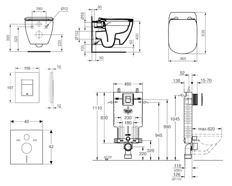 Grohe - Uniset - Fali WC szett - 38643SET-KE – 2. kép