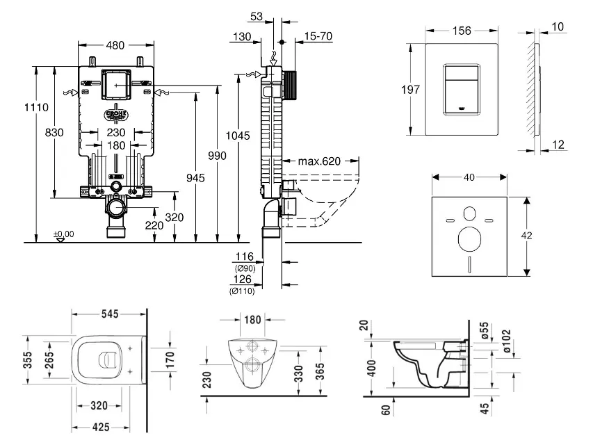 Grohe - Uniset - Fali WC szett - 38643SET-KK – 2. kép