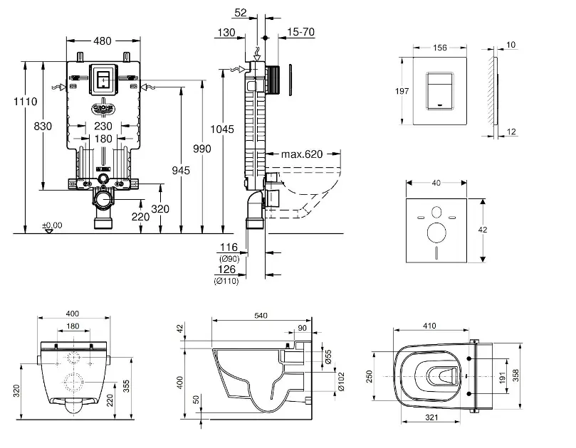 Grohe - Uniset - Fali WC szett - 38643SET-KT – 2. kép