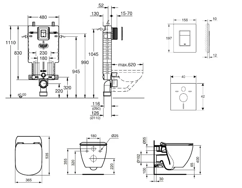 Grohe - Uniset - Fali WC szett - 38643SET-KU – 2. kép