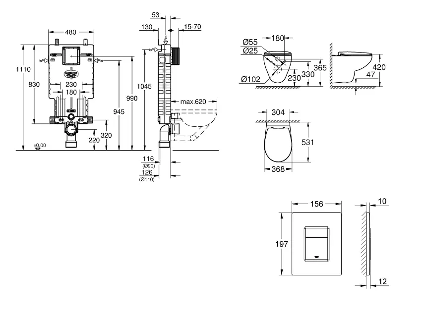 Grohe - Uniset - Fali WC szett - SANI15BB2103 – 2. kép