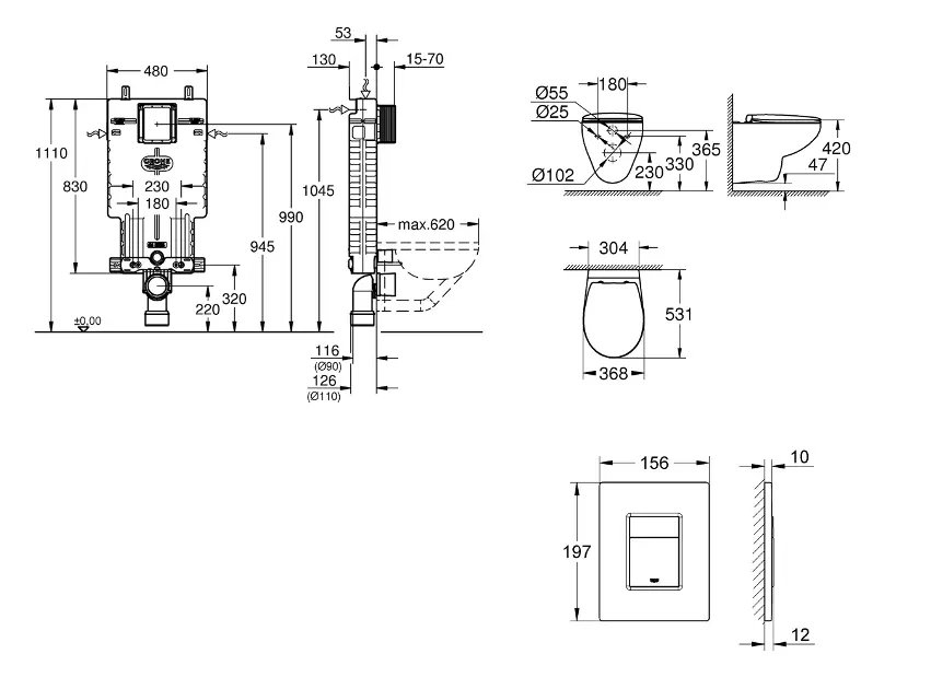 Grohe - Uniset - Fali WC szett - SANI15BB3101 – 2. kép
