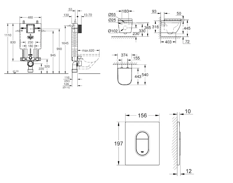 Grohe - Uniset - Fali WC szett - SANI15BB3110 – 2. kép