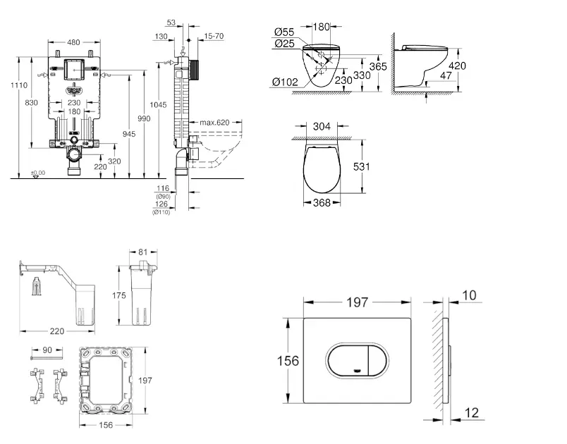 Grohe - Uniset - Fali WC szett - SANI15BB3119 – 2. kép