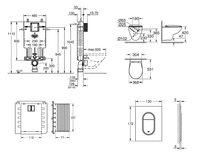 Grohe - Uniset - Fali WC szett - SANI15BB4104 – 2. kép