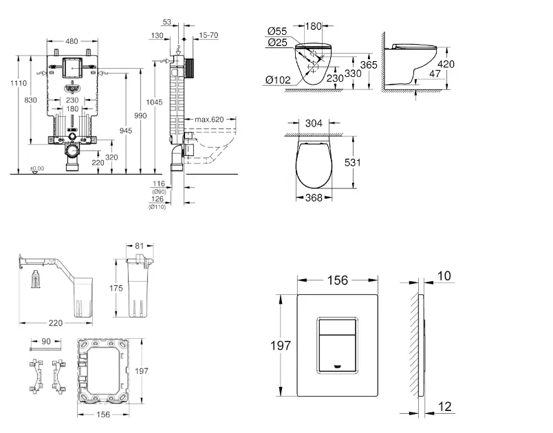 Grohe - Uniset - Fali WC szett - SANI15BB4122 – 2. kép