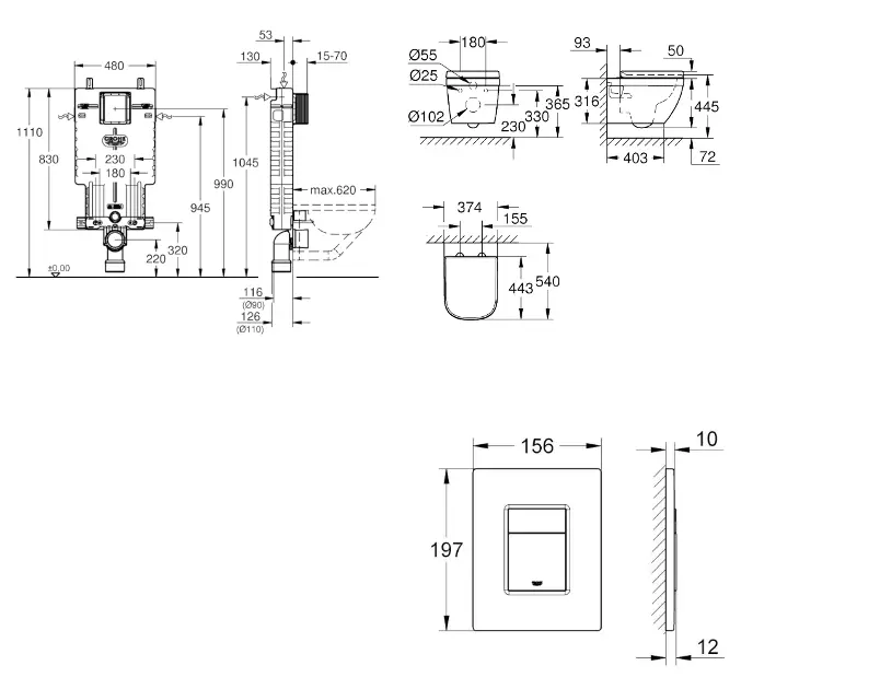 Grohe - Uniset - Fali WC szett - SANI15BB5107 – 2. kép