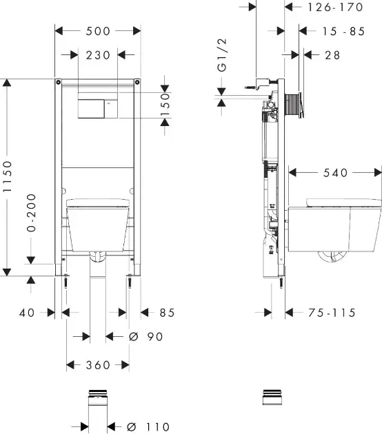 Hansgrohe - EluPura S - Fali WC szett - 60303140 – 2. kép