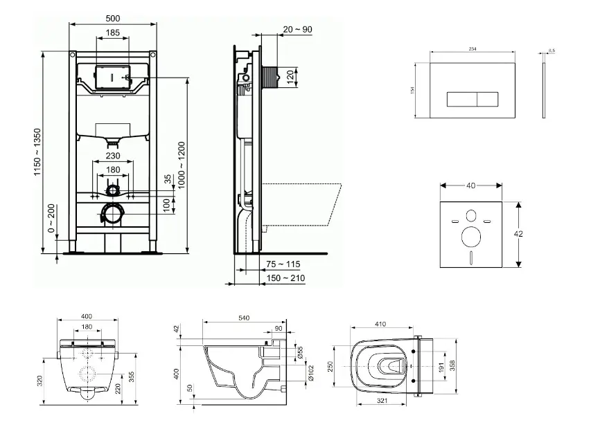 Ideal Standard - ProSys - Fali WC szett - ProSys120M SP55 – 2. kép