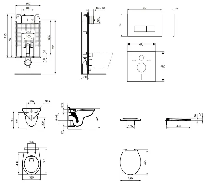 Ideal Standard - ProSys - Fali WC szett - ProSys80M SP103 – 2. kép