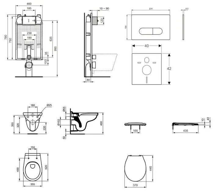 Ideal Standard - ProSys - Fali WC szett - ProSys80M SP106 – 2. kép