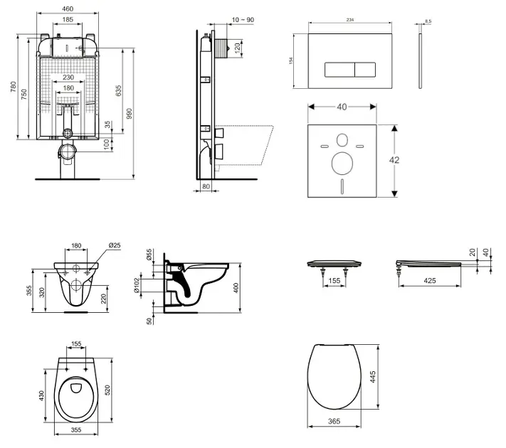 Ideal Standard - ProSys - Fali WC szett - ProSys80M SP110 – 2. kép