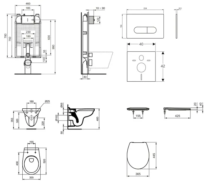 Ideal Standard - ProSys - Fali WC szett - ProSys80M SP112 – 2. kép