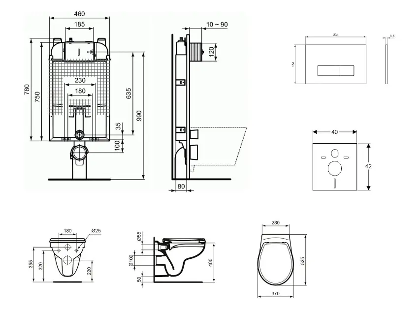 Ideal Standard - ProSys - Fali WC szett - ProSys80M SP121 – 2. kép