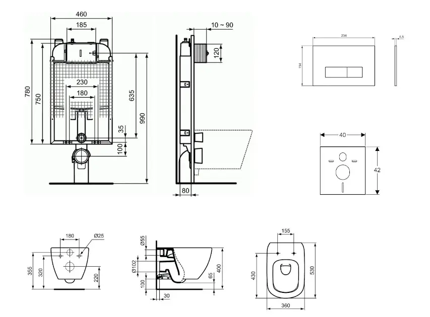 Ideal Standard - ProSys - Fali WC szett - ProSys80M SP73 – 2. kép