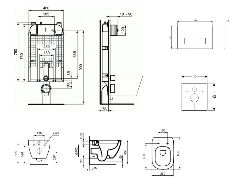 Ideal Standard - ProSys - Fali WC szett - ProSys80M SP79 – 2. kép