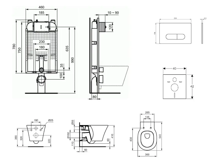 Ideal Standard - ProSys - Fali WC szett - ProSys80M SP95 – 2. kép
