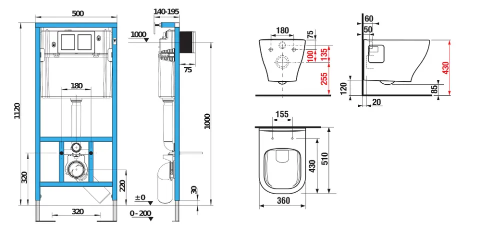 Jika - Deep - Fali WC szett - H6006160000002 – 2. kép
