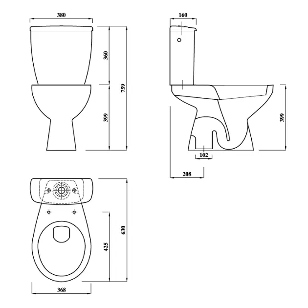Aqualine - Miguel - Kombi-WC - LC2258 – 2. kép