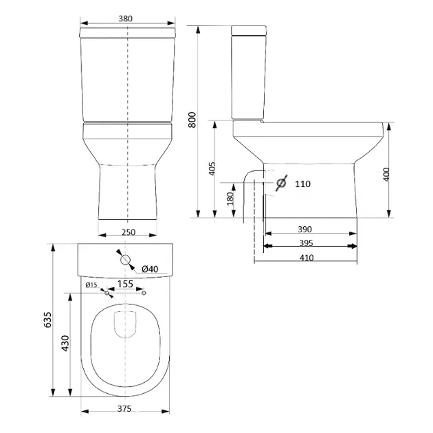 Aqualine - Vermet - Kombi-WC - VR038 – 2. kép