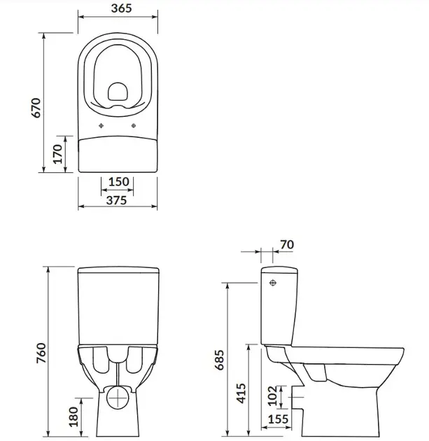 Cersanit - City - Kombi-WC - K35-035 – 2. kép