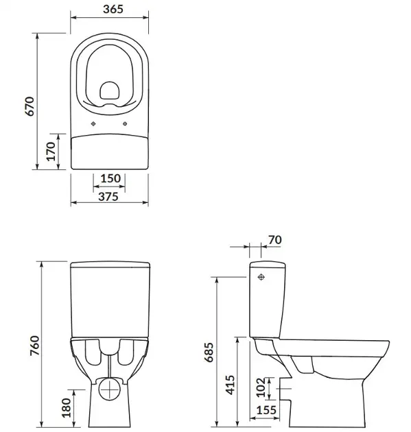 Cersanit - City - Kombi-WC - K35-036 – 2. kép