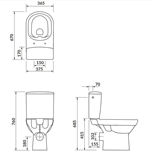 Cersanit - City - Kombi-WC - K35-038 – 2. kép