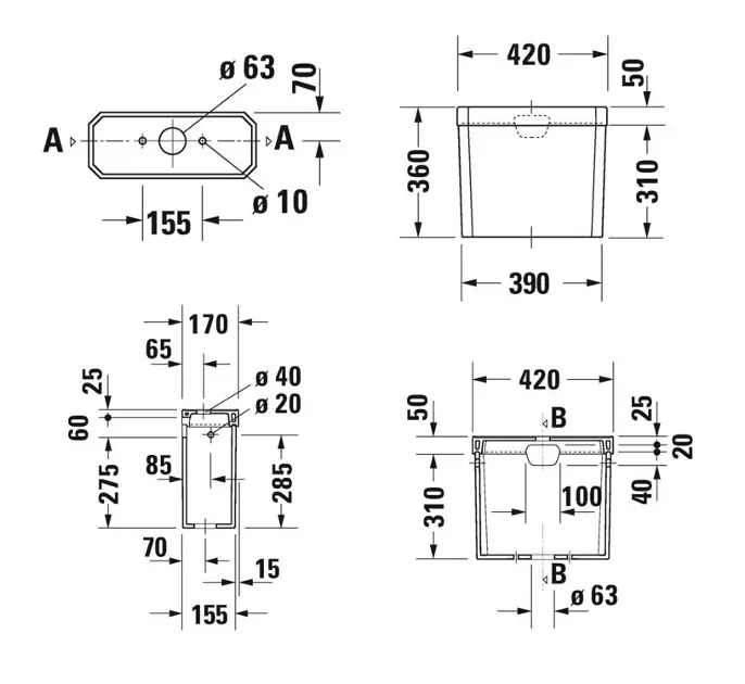 Duravit - 1930 - Kombi-WC - 08722000051 – 2. kép