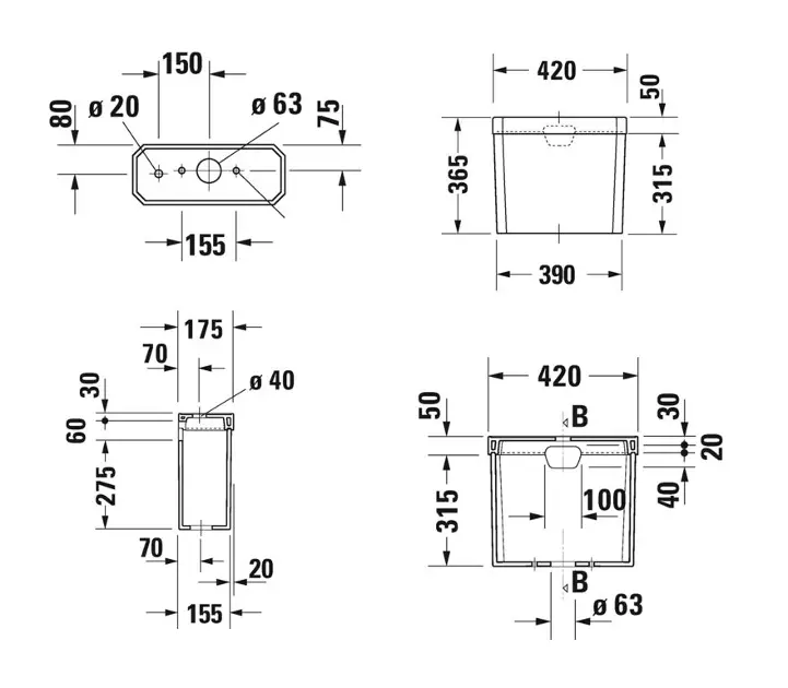 Duravit - 1930 - Kombi-WC - 0872210005 – 2. kép