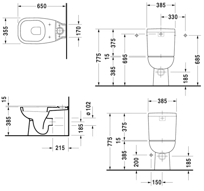 Duravit - D-Code - Kombi-WC - 21180920002 – 2. kép