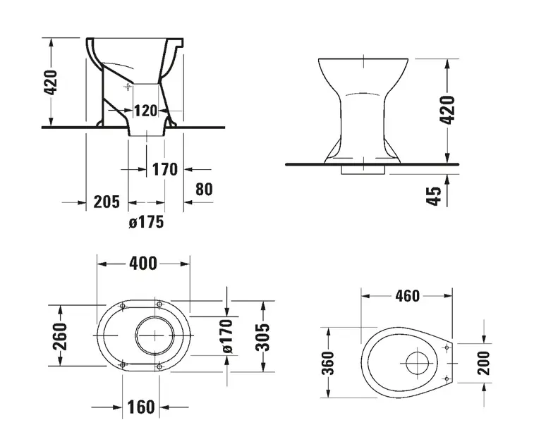 Duravit - Design Classics - Kombi-WC - 0180010000 – 2. kép
