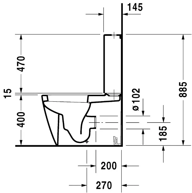 Duravit - Starck 2 - Kombi-WC - 21450900001 – 3. kép