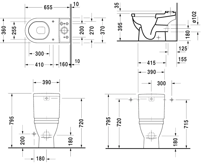 Duravit - Starck 3 - Kombi-WC - 01260900001 – 2. kép