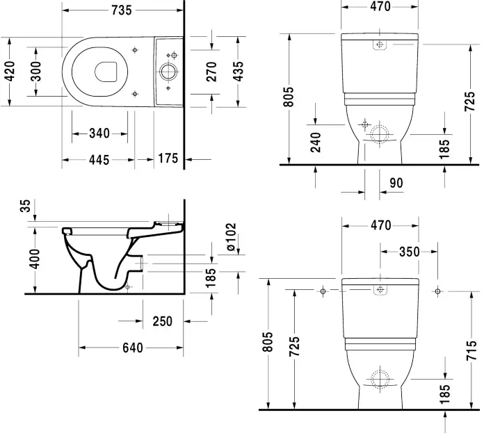 Duravit - Starck 3 - Kombi-WC - 2104092000 – 2. kép